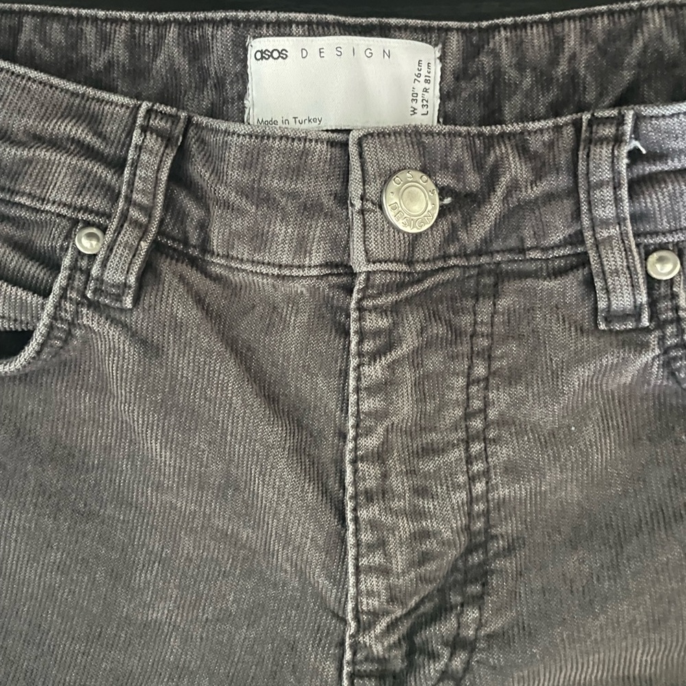 ASOS Charcoal Corduroy Trousers - Picture 3 of 4